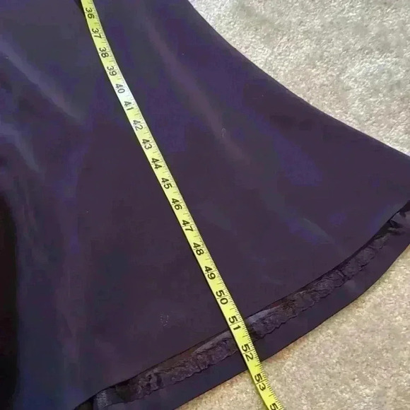 Vintage Jones New York Evening Vegan Silk Satin Y2K Midi Dress Eggplant Size 10P - Picture 11 of 11